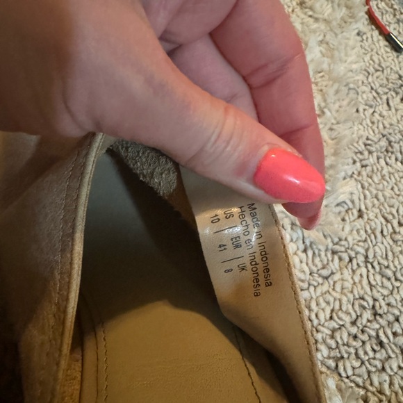 ALDO Nude Dorothy Soft Leather Wooden Block Heel Peep Toe Slip-on Slide … - Picture 6 of 8